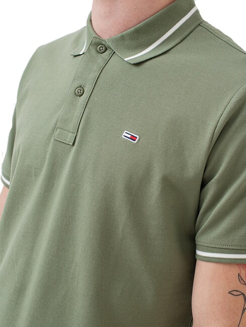 TH JEANS Slim fit short-sleeved polo shirt Aruba Green - Polo shirt
