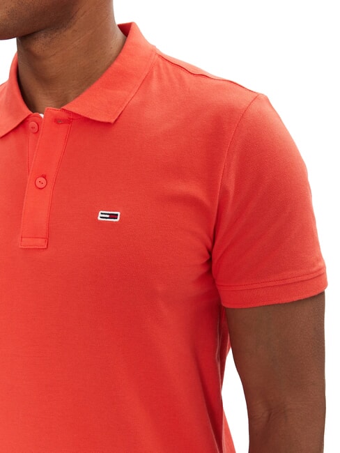 TH JEANS Short-sleeved polo shirt with flag bright vermilion - Polo shirt