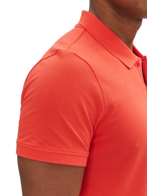 TH JEANS Short-sleeved polo shirt with flag bright vermilion - Polo shirt