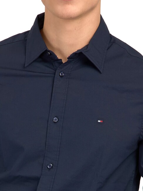 TH Long-sleeved stretch cotton shirt navy blazer - Men's Shirts