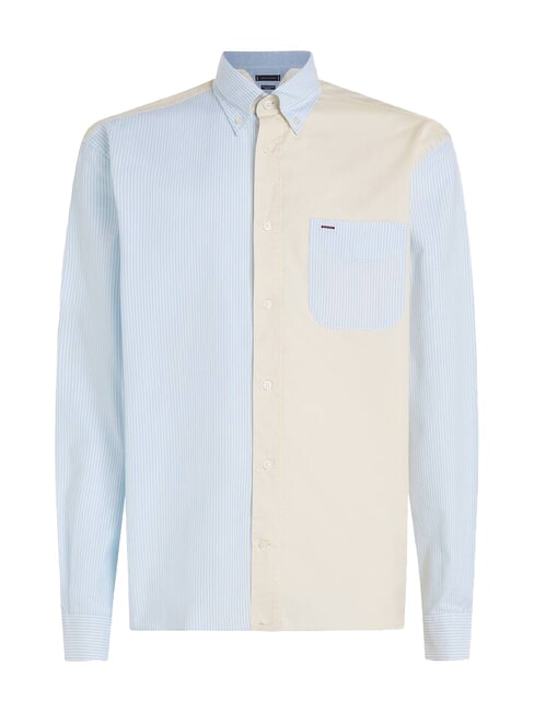 TH Color block long-sleeved shirt breezy blue - Men's Shirts