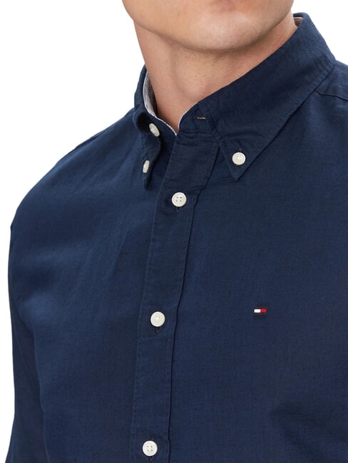 TH Short-sleeved button-down shirt carbon navy - Men's Shirts