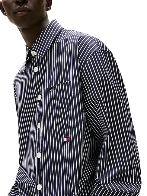 TH Oversized long-sleeved shirt navy - Men's Shirts