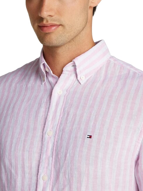 TH Regular fit striped linen shirt classic pink / stripe - Men's Shirts