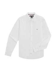 TOMMY HILFIGER TH Long-sleeved stretch cotton shirt classic white - Men's Shirts - 3