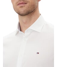 TOMMY HILFIGER TH Long-sleeved stretch cotton shirt optical white - Men's Shirts - 3