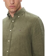 TOMMY HILFIGER TH Regular fit long-sleeved linen shirt battle green - Men's Shirts - 3