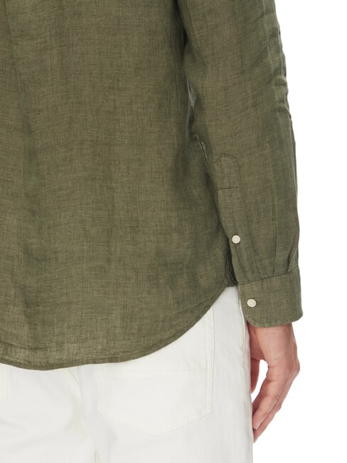 TH Regular fit long-sleeved linen shirt battle green - Men's Shirts