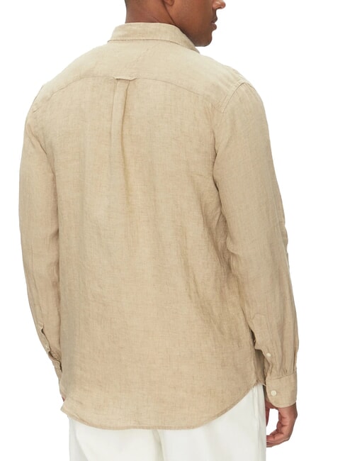 TH Regular fit long-sleeved linen shirt sandalwood - Men's Shirts