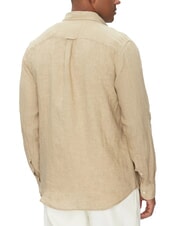 TOMMY HILFIGER TH Regular fit long-sleeved linen shirt sandalwood - Men's Shirts - 2