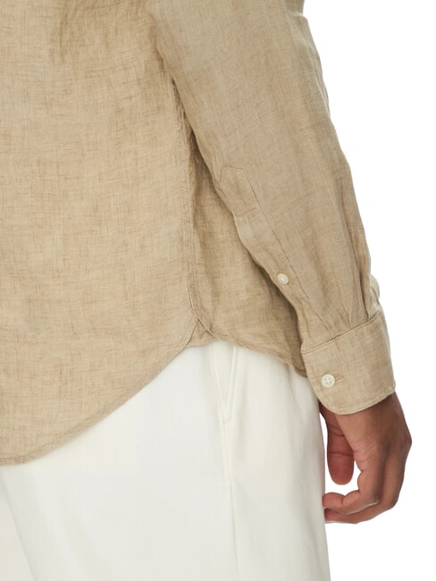 TH Regular fit long-sleeved linen shirt sandalwood - Men's Shirts
