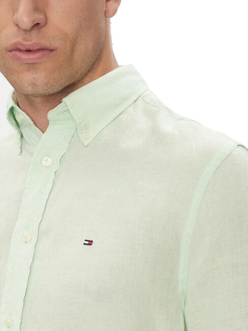 TH Regular fit long-sleeved linen shirt opal green - Men's Shirts