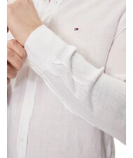 TOMMY HILFIGER TH Regular fit long-sleeved linen shirt optical white - Men's Shirts - 4