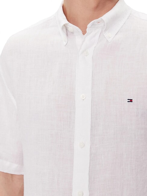 TH Regular fit short-sleeved linen shirt optical white - Men's Shirts