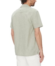 TOMMY HILFIGER TH JEANS Short-sleeved linen and cotton shirt Aruba Green - Men's Shirts - 2