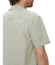 TOMMY HILFIGER TH JEANS Short-sleeved linen and cotton shirt Aruba Green - Men's Shirts - 4