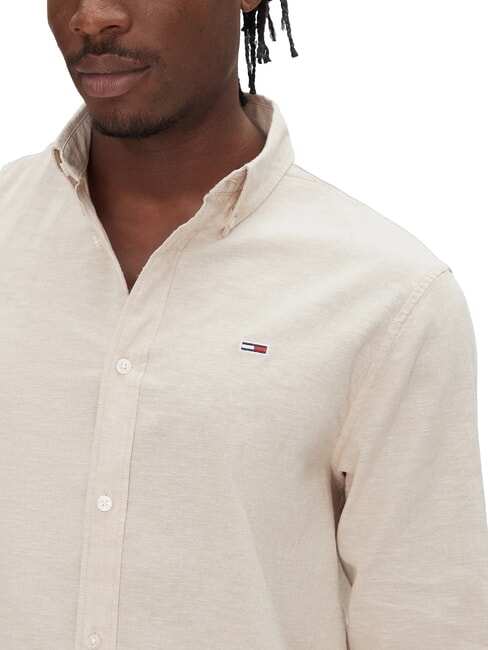 TH JEANS Long-sleeved linen blend shirt relic tan - Men's Shirts