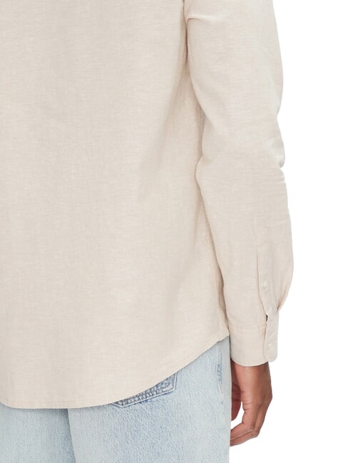 TH JEANS Long-sleeved linen blend shirt relic tan - Men's Shirts