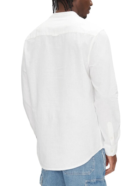 TH JEANS Linen blend mandarin collar shirt ecru - Men's Shirts