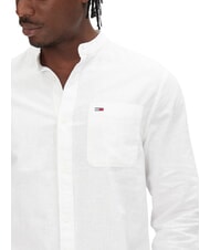 TOMMY HILFIGER TH JEANS Linen blend mandarin collar shirt ecru - Men's Shirts - 3