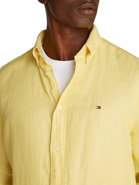 TH Regular fit long-sleeved linen shirt lemongrass - Men's Shirts