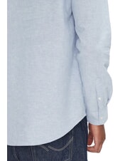 TOMMY HILFIGER TH JEANS Linen blend mandarin collar shirt Colorado blue - Men's Shirts - 4