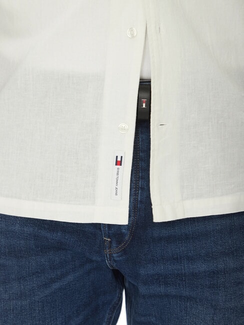 TH JEANS Short-sleeved linen and cotton shirt ecru - Men's Shirts