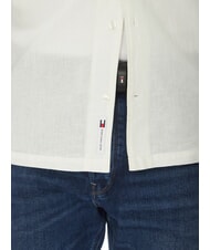 TOMMY HILFIGER TH JEANS Short-sleeved linen and cotton shirt ecru - Men's Shirts - 4