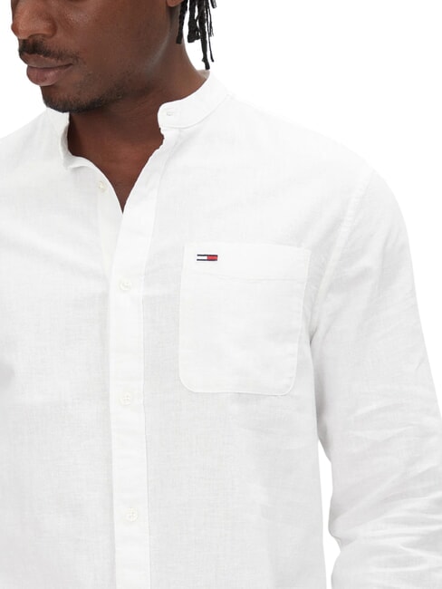 TH JEANS Linen blend mandarin collar shirt ecru - Men's Shirts