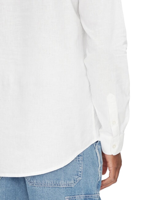 TH JEANS Linen blend mandarin collar shirt ecru - Men's Shirts