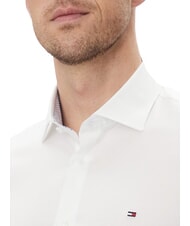 TOMMY HILFIGER TH Long-sleeved stretch cotton shirt optical white - Men's Shirts - 3