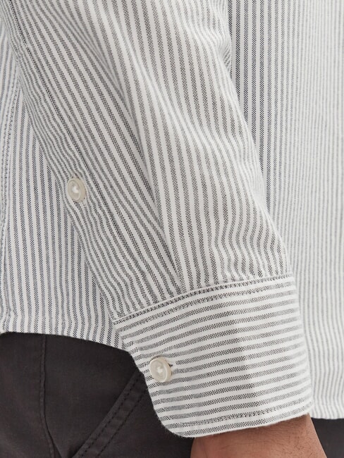 TH JEANS Long-sleeved striped shirt desert sky / ivory petal - Men's Shirts