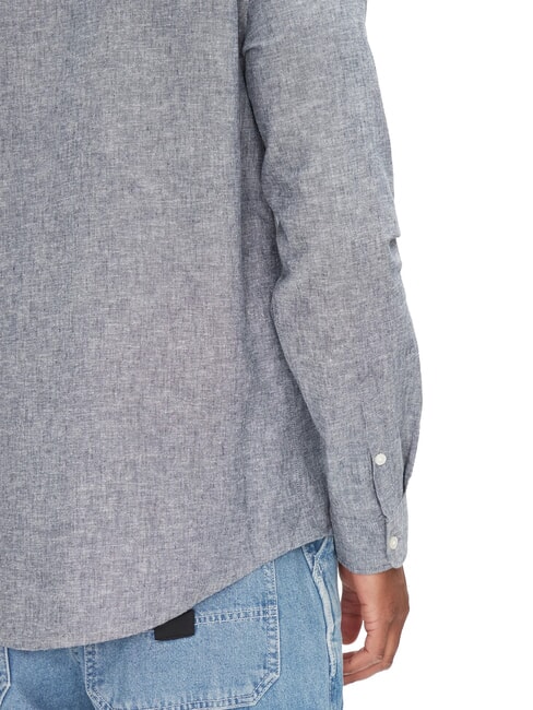 TH JEANS Long-sleeved linen blend shirt dark night navy - Men's Shirts