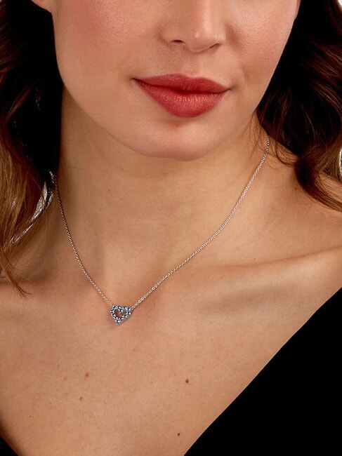 TESORI Necklace with heart and zircons GREY - Necklaces