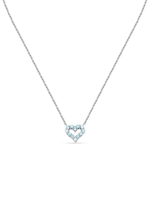 TESORI Necklace with heart and zircons GREY - Necklaces