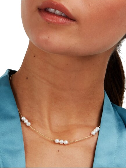 PERLE Pearl choker necklace yellow - Necklaces