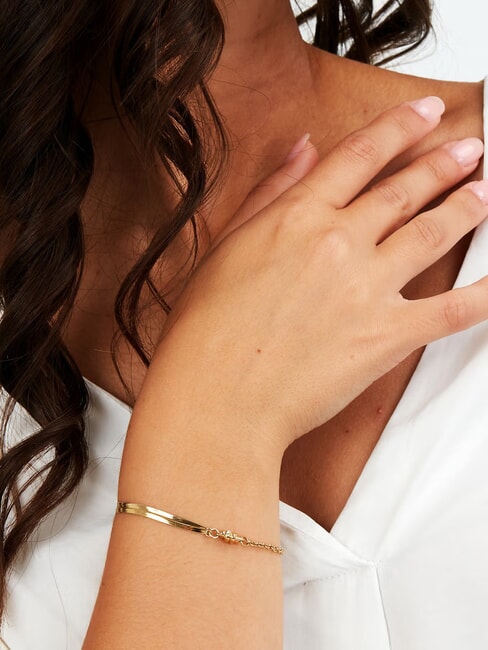 TORCHON Snake bracelet with cross and crystal SILVER - Bracelets