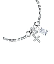 MORELLATO TORCHON Snake bracelet with cross and crystal SILVER - Bracelets - 3