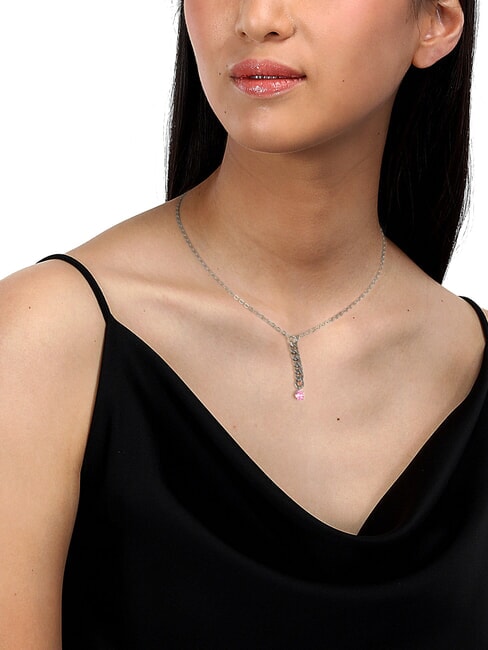 COLORI Crystal Pendant Necklace STEEL - Necklaces