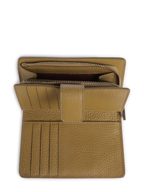 METALLIC SOFT Wallet in hammered leather seagrass - Women&rsquo;s Wallets