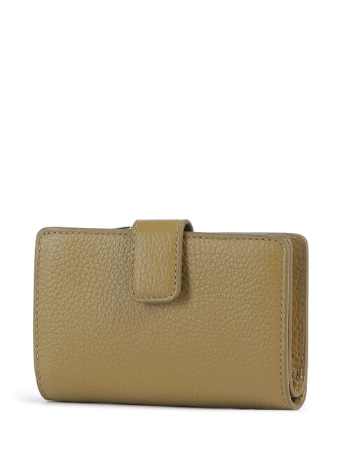 METALLIC SOFT Wallet in hammered leather seagrass - Women&rsquo;s Wallets