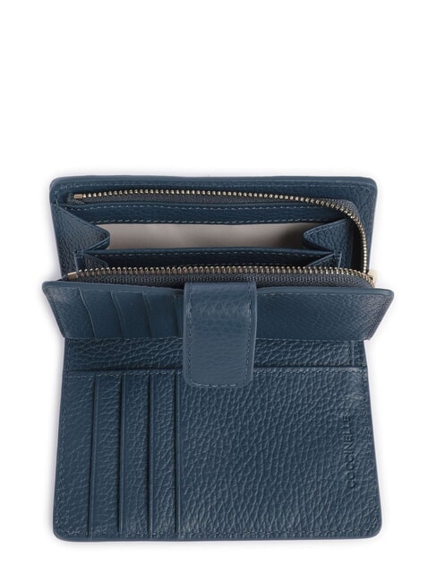 METALLIC SOFT Wallet in hammered leather deep blue - Women&rsquo;s Wallets