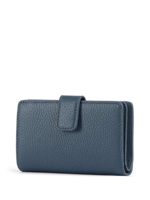 METALLIC SOFT Wallet in hammered leather deep blue - Women&rsquo;s Wallets