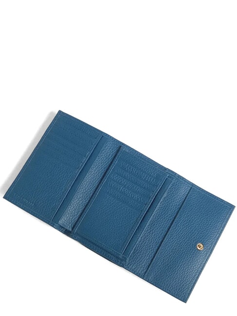 METALLIC SOFT Hammered leather bifold wallet deep blue - Women&rsquo;s Wallets