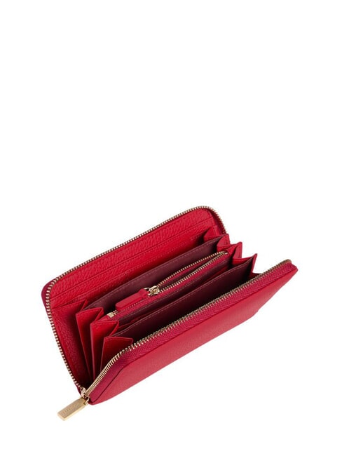 METALLIC SOFT Textured leather zip wallet scarlet - Women&rsquo;s Wallets