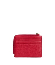 COCCINELLE TASSEL Card holder with zip in hammered leather scarlet - Women&rsquo;s Wallets - 2