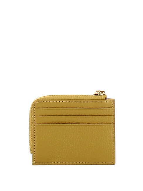 TASSEL Card holder with zip in hammered leather seagrass - Women&rsquo;s Wallets