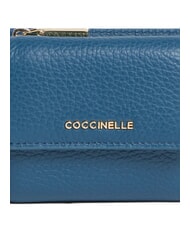 COCCINELLE METALLIC SOFT Pebbled leather wallet deep blue - Women&rsquo;s Wallets - 3