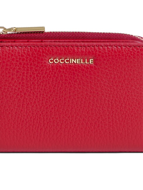 METALLIC SOFT Small leather wallet scarlet - Women&rsquo;s Wallets