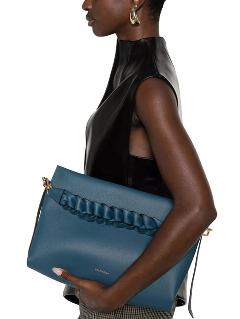 BOHEME GRANA DOUBLE Handbag, with shoulder strap, in leather deep bl/sandshe - Women&rsquo;s Bags